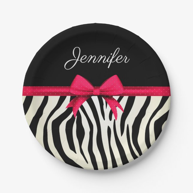 Zebra Print Paper Plate (Front)