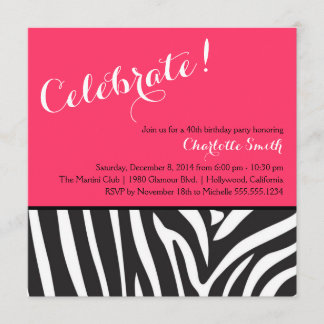 Zebra Print Party Invitation