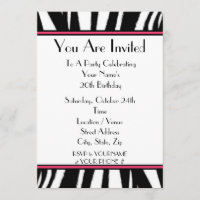 Zebra Print Party Invitation