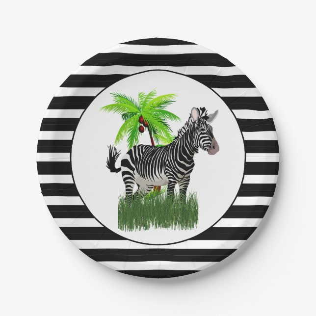 Zebra Print Party  Paper Plate (Front)