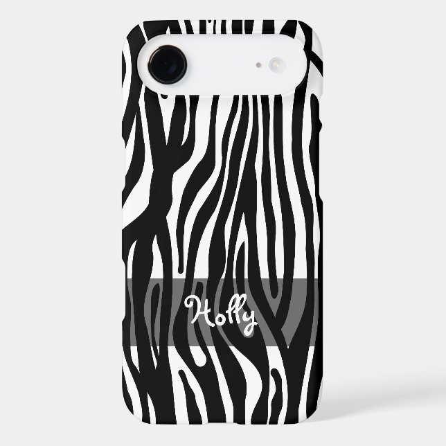 Zebra Print Pattern - Personalizable iPod Touch Case (Back)
