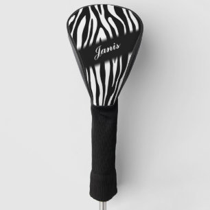 Zebra Print Personalised Golf Head Cover