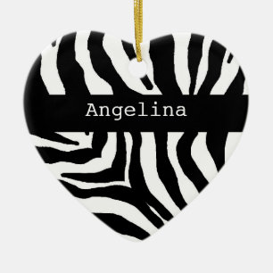 Zebra Print Personalised Name Ornament