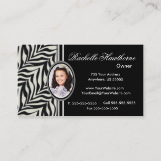 Zebra Print Photo Logo Business Cards ~ Bl