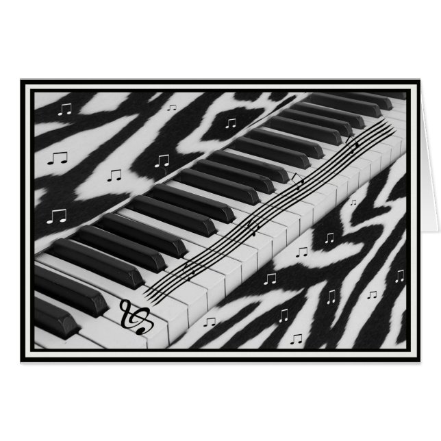 Zebra Print Piano Keyboard (Front Horizontal)
