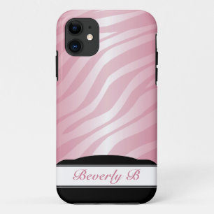 Zebra Print Pink Fusion personalised iPhone 5 Case