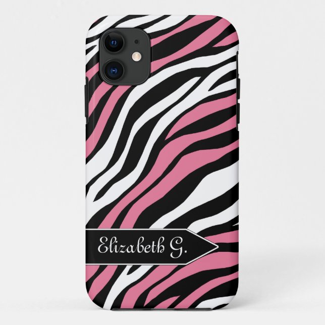 Zebra Print Pink Mix iPhone 5 Case (Back)