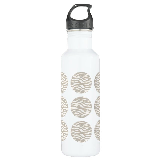 Zebra Print Polka Dots 710 Ml Water Bottle (Front)