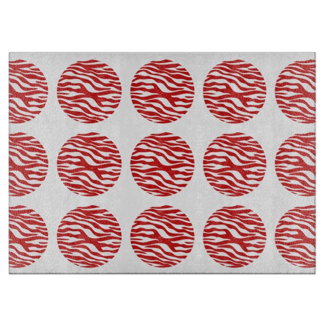 Zebra Print Polka Dots Cutting Board (Front)
