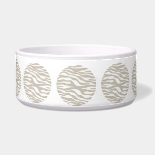 Zebra Print Polka Dots Dog Bowl