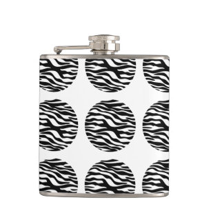 Zebra Print Polka Dots Flask