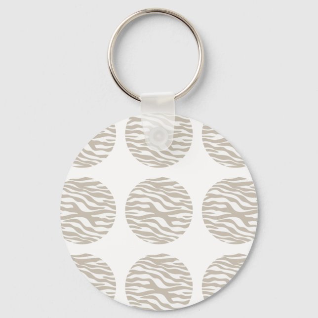 Zebra Print Polka Dots Keychain (Front)