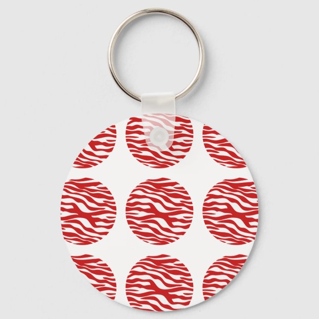 Zebra Print Polka Dots Keychain (Front)