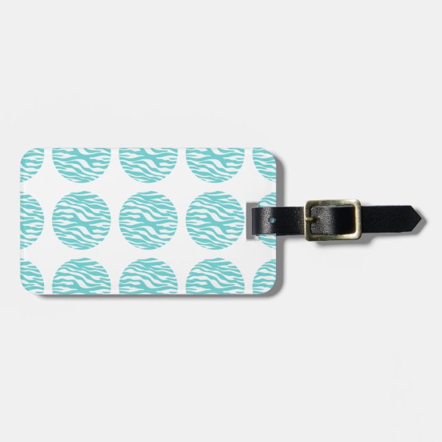 Zebra Print Polka Dots Luggage Tag (Front Horizontal)