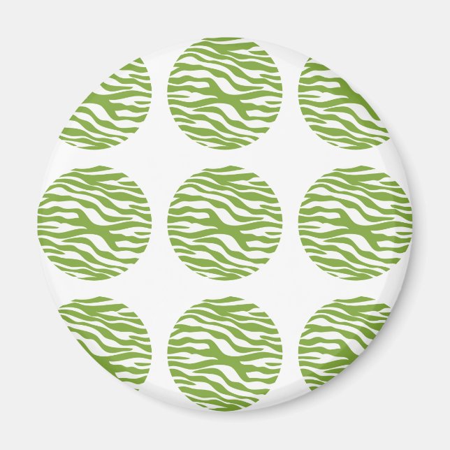 Zebra Print Polka Dots Magnet (Front)