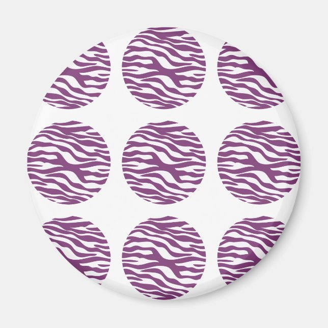 Zebra Print Polka Dots Magnet (Front)