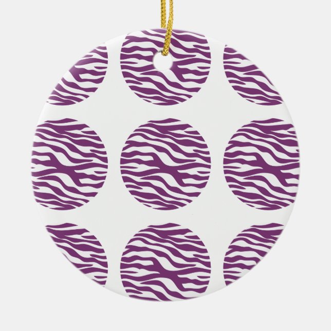 Zebra Print Polka Dots Ornament (Front)