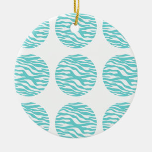 Zebra Print Polka Dots Ornament