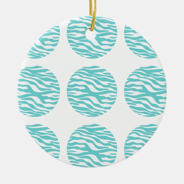 Zebra Print Polka Dots Ornament (Front)