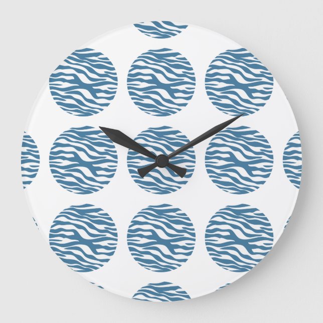 Zebra Print Polka Dots Wall Clock (Front)