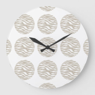 Zebra Print Polka Dots Wall Clock