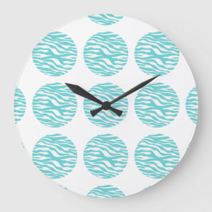 Zebra Print Polka Dots Wall Clock