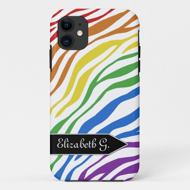 Zebra Print Rainbow Mix iPhone 5 Case (Back)