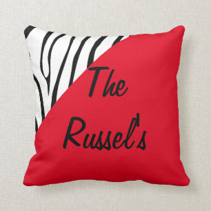 Zebra Print Red Customise Cushion