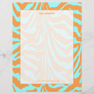 Zebra print, retro colours customised letterhead