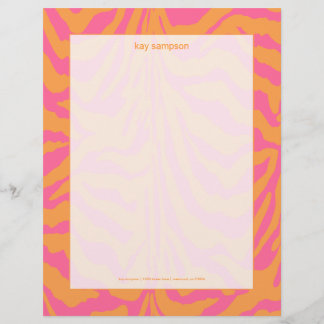 Zebra print, retro colours letterhead design
