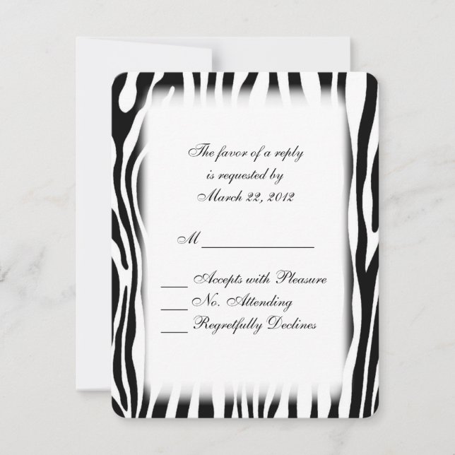 Zebra Print RSVP Card (Front)