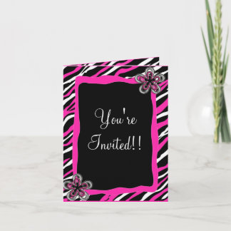 Zebra Print RSVP Card