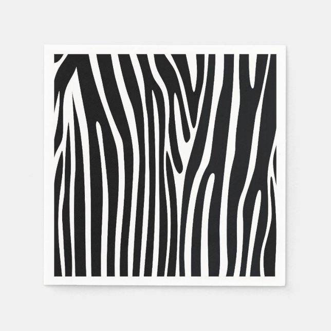 Zebra Print Safari Animal Paper Napkins (Front)
