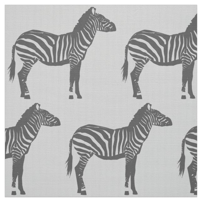 Zebra Print - Shades of Grey / Grey Fabric (Swatch)