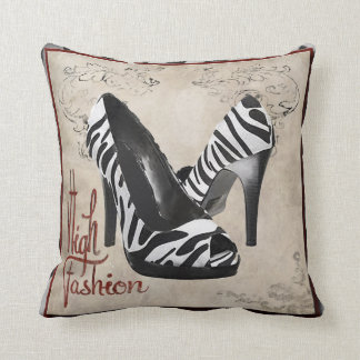 Zebra print shoes pillow, Copyright Karen J Willia Cushion