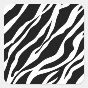 Zebra Print Square Sticker