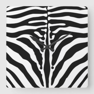 Zebra print square wall clock