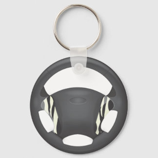 Zebra Print Steering Wheel Key Ring