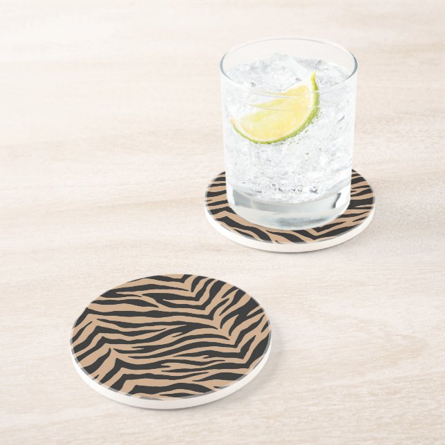 Zebra Print Stone Coaster  (Side)