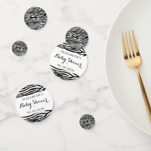 Zebra Print, Stripes, Black And White, Baby Shower Confetti