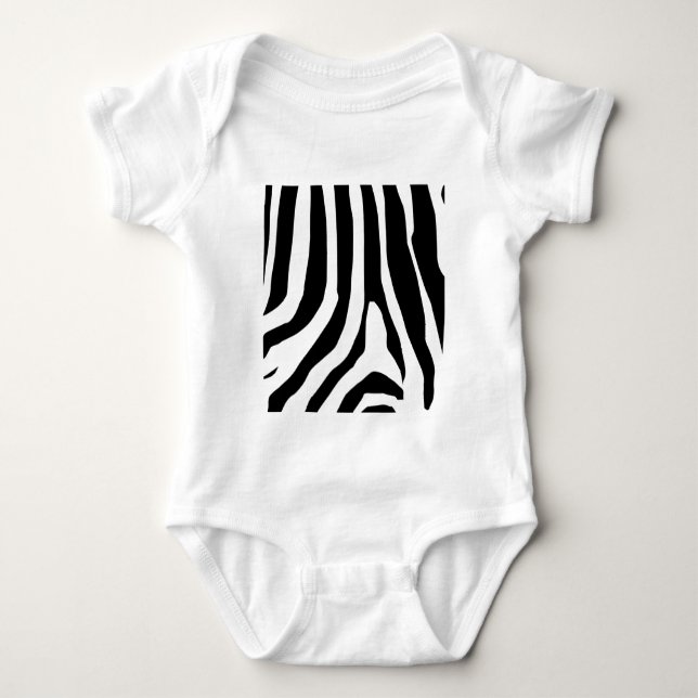 Zebra Print Stripes Pattern Baby Bodysuit (Front)
