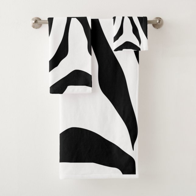 Zebra Print Stripes Pattern Bath Towel Set (Insitu)