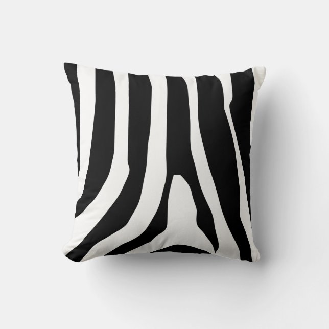 Zebra Print Stripes Pattern Cushion (Front)