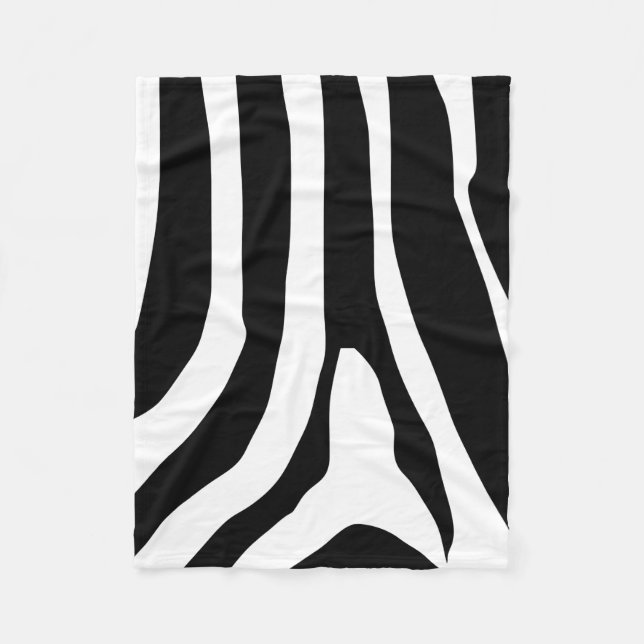 Zebra Print Stripes Pattern Fleece Blanket (Front)