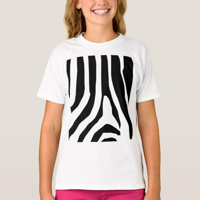 Zebra Print Stripes Pattern T-Shirt (Front)