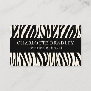 Zebra Print Stylish Modern Animal Print Business Card