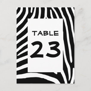Zebra Print Table Number Postcard