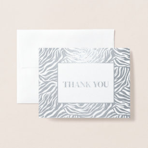 Zebra Print Thank You Foil Card