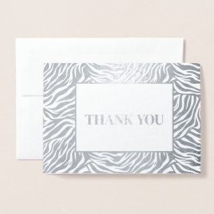 Zebra Print Thank You Foil Card