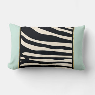 Zebra print throw lumbar cushion
